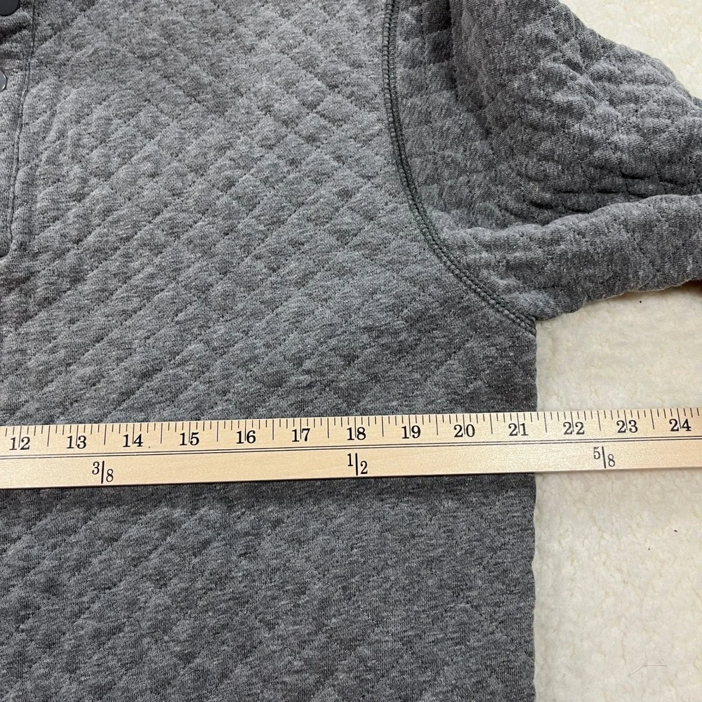 Old Navy Pullover Mens Large Gray Quilted 1/4 Snap Mock Neck Heathered
